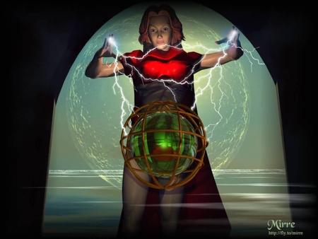 Witchery - electicity, magic, electric, globe, woman