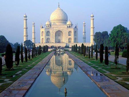 taj mahal - water, building, wonder, taj mahal