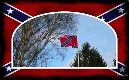 End of Civil War - widescreen, rebel, civil war, framed, flag