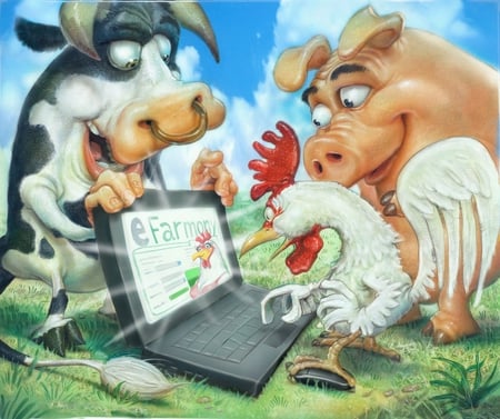 eFarmony - art, laptop, cartoon, animal, funny