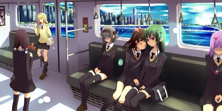 Long Ride Home - pretty, shameimaru aya, komeiji satori, long hair, uniform, stunning, short hair, touhou, beauties, school girls, anime girls, hakurei reimu, konpaku youmu, alice margatroid, beautiful, hot, blonde hair, beauty, tagme, kochiya sanae, cute, sexy