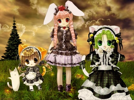 Digi Maidens-Destiny is ours - destiny, dejiko, rabi, anime, maidens, punchiko, digi charat