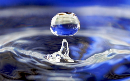 A LITTLE DROP OF WATER - nice, nature, amazing, cool, blue, water, wallpaper, new