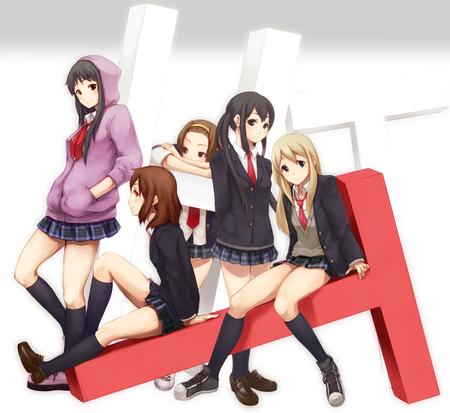 K-on - tainaka ritsu, anime, cool, akiyama mio, k-on, nakano azusa, girls, cute, kotobuki tsumugi, sexy, hirasawa yui