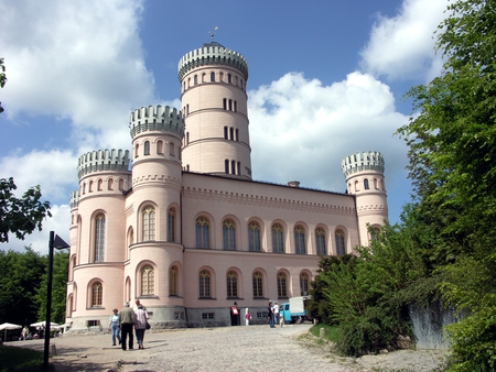 Castle in Forest - sky, ancient, building, forest, sun, castle