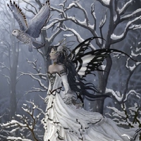 Winter butterfly fairy