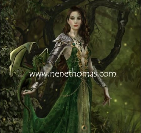 Green forest girl - green girl, girl, green forest girl, forest girl