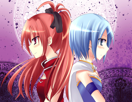 Sakura & Miki - beauty, moon, wall, anime, madoka, new