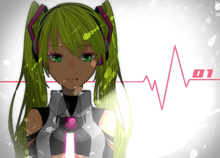 Miku Append - pretty, artistic, pink, green eyes, headphones, nice, program, append, beauty, virtual, cg, white, green, cute, aqua eyes, song, vocaloid, anime, twintail, hatsune miku, green hhair, microphone, music, aqua, art, idol, anime girl, miku append, beautiful, singer, girl, cool, black, miku, awesome, diva, digital, aqua hair, hatsune, vocaloids, headset