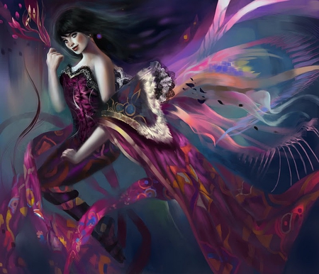 Wallpaper Wizard - witch, fantasy, colourful, purple