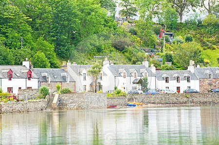 a row of seasides cottages - lake, seasides, houses, cottages