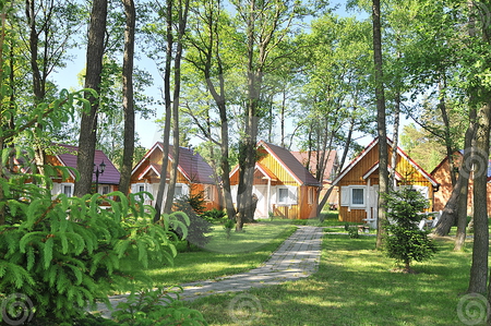 Country Cabins - greeny, cabin, houses, trees