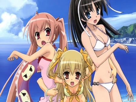 Play with Us - beauty, beach, aria, anime, summer, tv show, squad