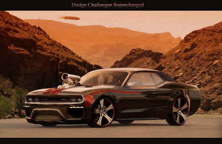 DODGE CHALLANGER SUPPERCHARGED - black, challanger, suppercharged, car, dodge