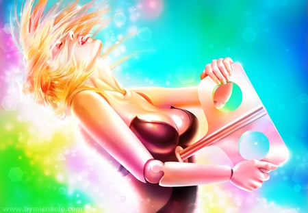 Turn On - anime, spirit, soul, hot, digital art, girl, blonde, toy, fantasy, desire, sexy