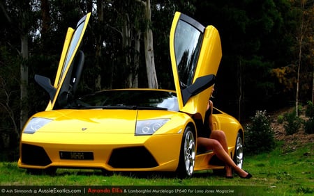 lamborghini and blonde - cars, sexy, cool, blonde