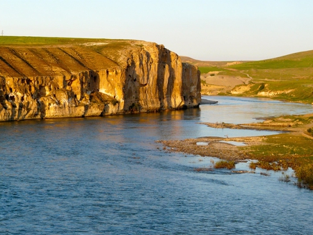 Tigris Riverside - sky, river, water, tigris, cliffs