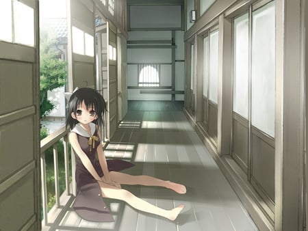 Anime - anime, girl, kantoku, window