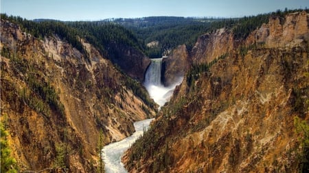 Canyon Falls - rock, water, canyon, falls