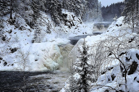 Winter Freeze-up - ice, snow, river, winter, water