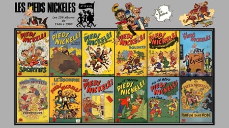 Les Pieds Nickeles from 13 to 24 - nice, fun, filochard, collage, other, comic, louis forton, cartoons, croquignol, france, cool, adventures, pellos, ribouldingue, cartoon, funny, collages, picture, entertainment, rene pellos, comics, adventure, books, bd