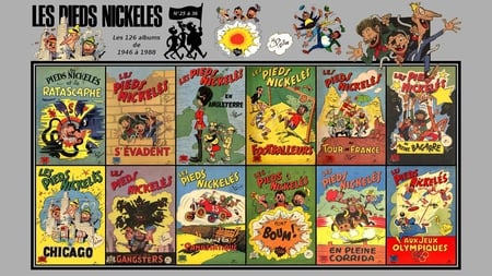 Les Pieds Nickeles from 25 to 36 - nice, fun, filochard, collage, other, comic, louis forton, cartoons, croquignol, france, cool, adventures, pellos, ribouldingue, cartoon, funny, collages, picture, entertainment, rene pellos, comics, adventure, books, bd