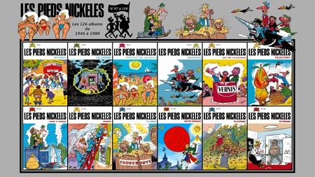 Les Pieds Nickeles from 97 to 108 - adventures, bd, comics, france, cartoon, picture, fun, louis forton, adventure, funny, croquignol, cool, ribouldingue, comic, collage, filochard, rene pellos, cartoons, collages, nice, pellos, books, other, entertainment