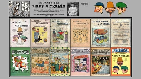 La bande des Pieds Nickeles - nice, fun, filochard, collage, other, comic, louis forton, cartoons, croquignol, france, cool, adventures, pellos, ribouldingue, cartoon, funny, collages, picture, entertainment, rene pellos, comics, adventure, books, bd