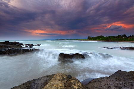 Before a Storm - nature, sea, storming sky, waves