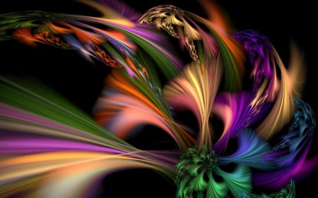 Colors - feathery, neon, colors, abstract