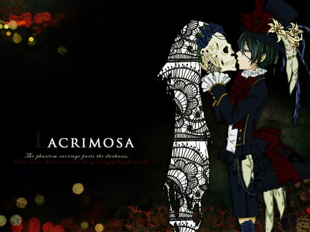 Lacrimosa - ciel, lacrimosa, anime, kuroshitsuji, phantomhive, skull, grim, gothi, weeping