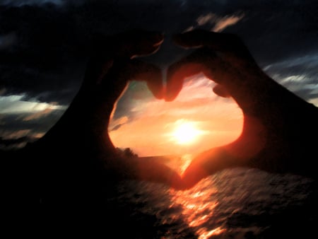 LOVE YOU ! - conceptual, hands, love, sunshine