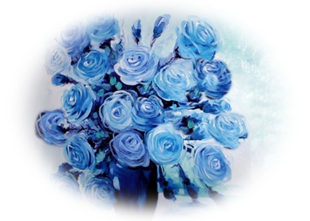 Blue Roses - flower, delicate, roses, beautiful, flowers, photoshop, nature, blue