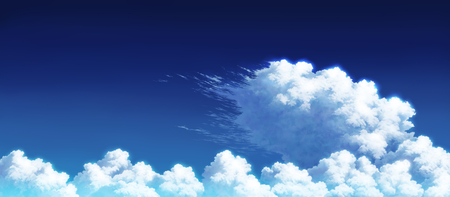 Cloud - sky, digital art, blue, clouds, beautiful