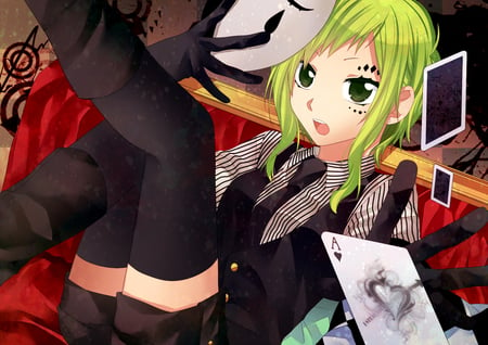 Gumi - gumi, cards, mask, green