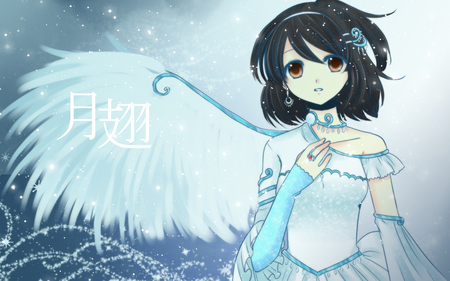 Angel - wings, white, angel, blue