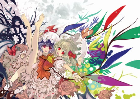 colors girls - short hair, ciel, dress, colors, red eyes