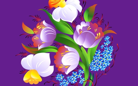 Abstract flowers - petal, vector, purple, abstract, flower