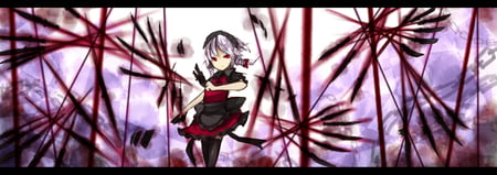 Izayoi Sakuya - izayoi sakuya, anime, anime girl, knife, touhou, girl, weapon, cool