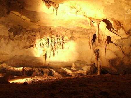 LIMESTONE CAVE - nature, limestone, cave, stalactites