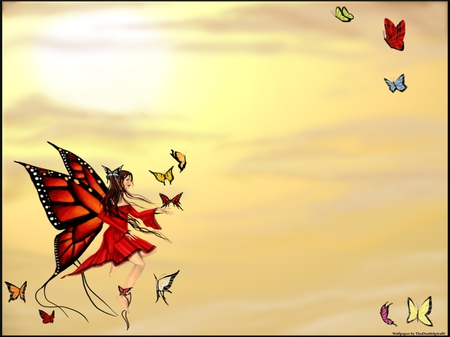 Dancing Butterfly Fairy for Cherie - butterfly, fairy, fantasy, dancing