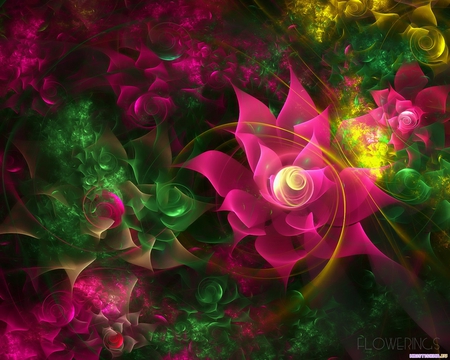 FRACTAL 3D - fractal, roses, 3d, form, flower