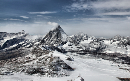 To the Peak - snow, point, mountain, sky