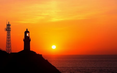 Lighthouse Sunrise - house, light, sun, rise