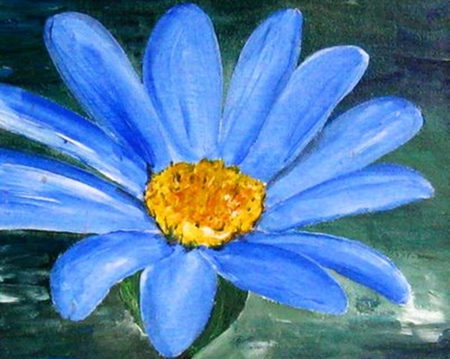 Floare Albastra - flowers, paint, floare albastra, blue