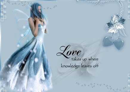 Love Fairy - love, hearts, blue, knowledge, fairy