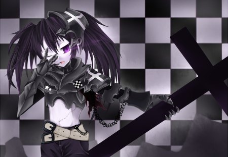 Black Rock Shooter - black rock shooter, black, anime, anime girl, hair