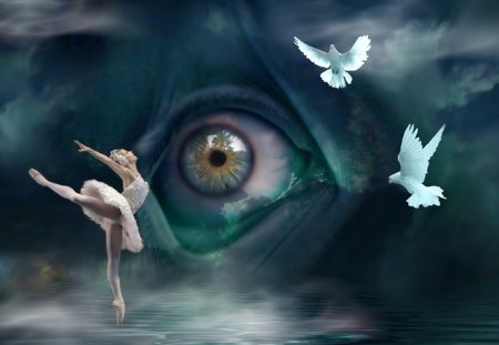 Magic Ballet - ballet, eye, magic, doves