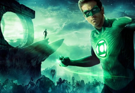 green lantern - marvel comics, stars, superhero, aliens