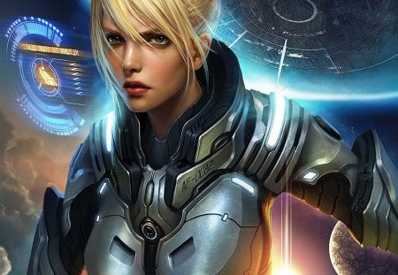 Emergency - beauty, girl, cg, face, game, adventure, action, digital painting, blonde